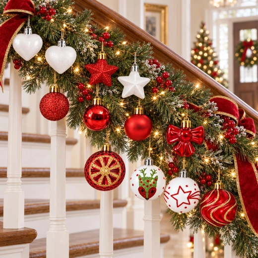 Rød og hvid julestil