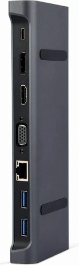USB-C-adapter 9-i-1 med HDMI, USB-C PD, VGA, DP, USB og LAN