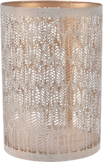 Lysestage LEAF i metal beige-guld 18 cm