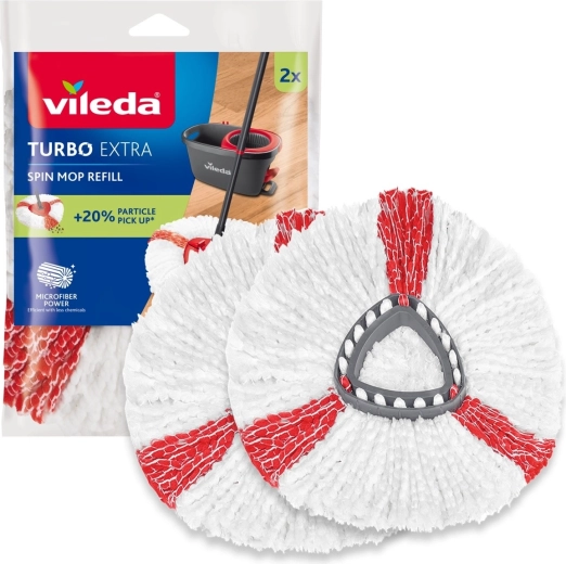 Udskiftningsovertræk til roterende moppe Vileda TURBO Extra - 2 stk.