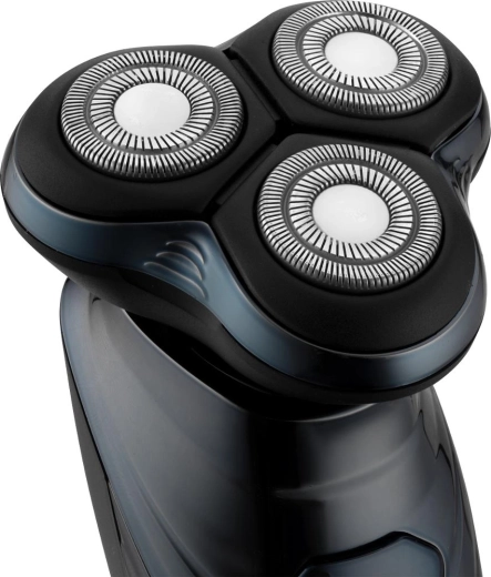 Tre roterende hoveder til behagelig barbering