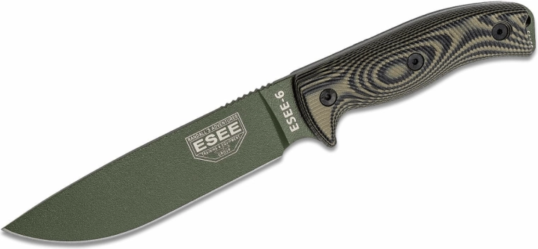 ESEE 6 OD Green/Black – alsidig udendørs kniv 16,5 cm med skede