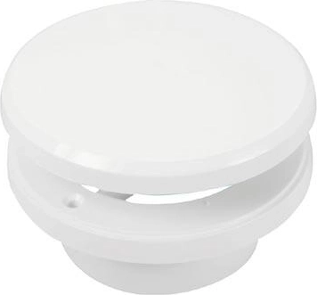 Tallerkenventil med regulering PH 125 mm, hvid plast