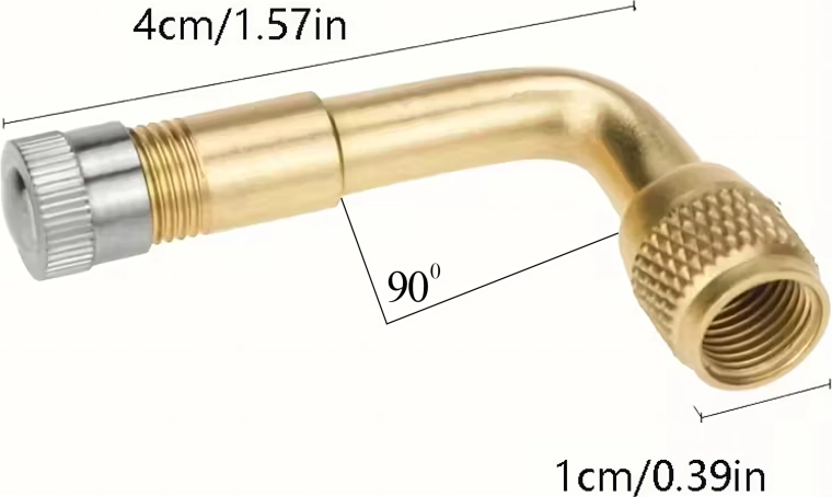 Metalfarvet vinkelventilforlænger 90° – sæt 100 stk.