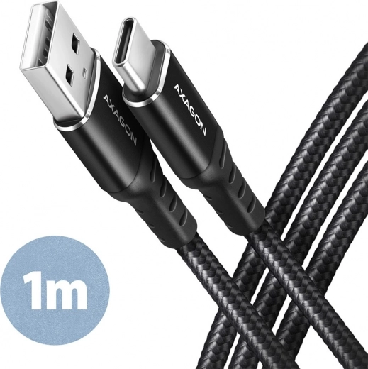 USB-kabel Axagon USB-C til USB-A, 1m, sort