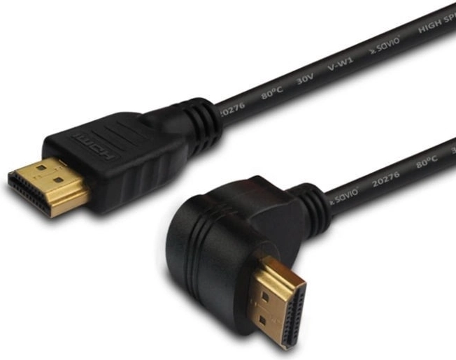 Vinklet HDMI-kabel, guldbelagt v1.4 3D, 4Kx2K, 1,5 m, CL-04