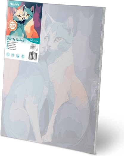 Fortrykt lærred med nummererede felter