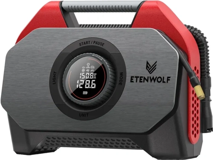 Batteridrevet autokompressor Etenwolf S6 SE 11,03 bar rød