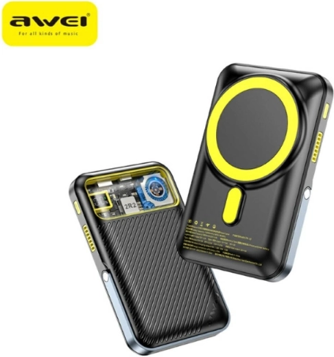 Awei magnetisk trådløs powerbank MagSafe 10000 mAh sort