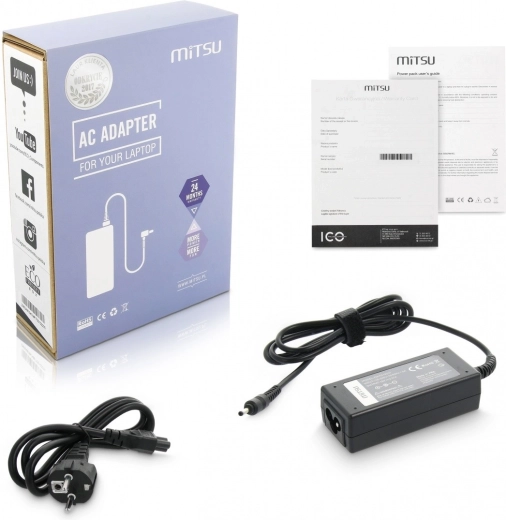 Oplader/oplader 19V 2,37A (3.0x1.1) - Asus, Acer 45W