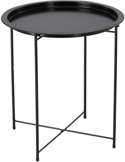 Rundt sofabord af pulverlakeret jern 47 × 47 × 50,5 cm sort