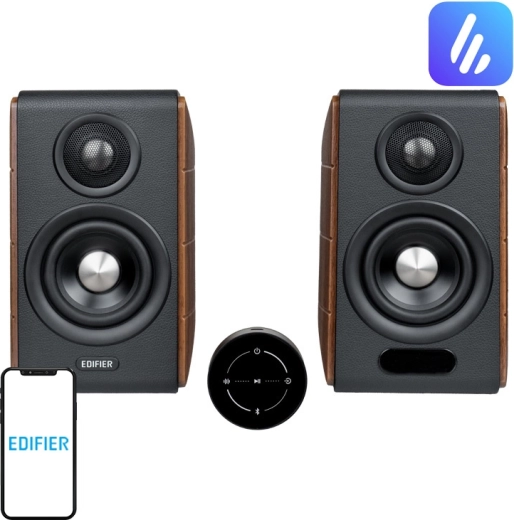 Edifier S880DB MKII aktive reolhøjttalere 2.0 (mørkt træ)