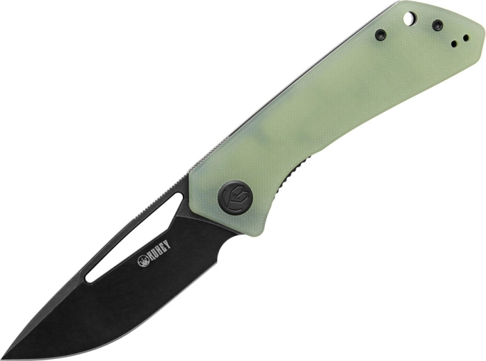 Kubey Thalia Black Jade foldekniv 8,3 cm, lysegrøn G10 med clip
