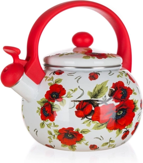 Emaljeret fløjtekedel Poppy 2,2 l