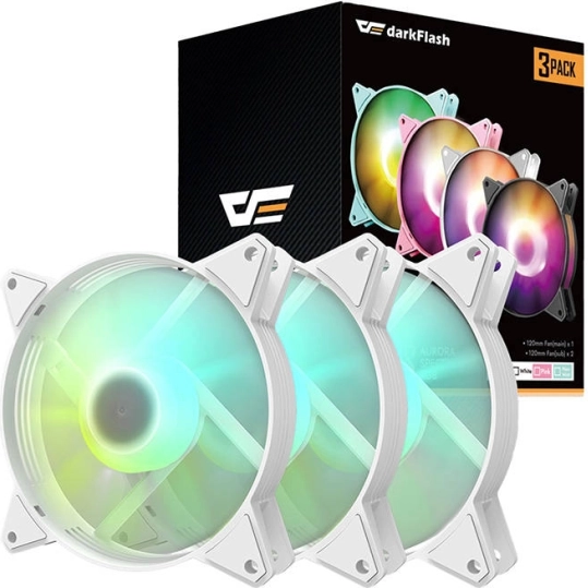 Sæt af ventilatorer med ARGB Darkflash C6 3-i-1 120 mm