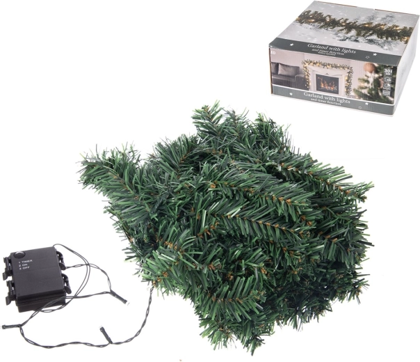 Grøn LED-lysguirlande med timer 270 cm (30 LED)