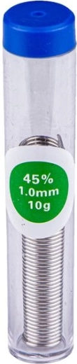 Loddetin med flux i dåse, 45 % tin, 1 mm, 10 g