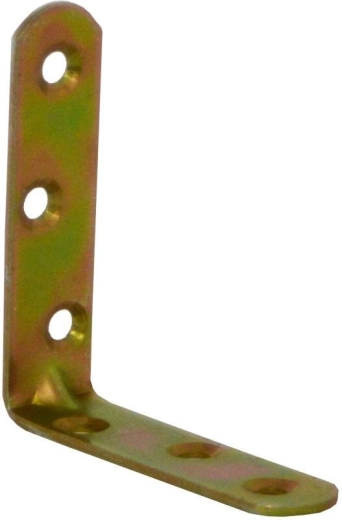Monteringsvinkel med prægning 70 × 18 × 2 mm, gulforzinket (15 stk)