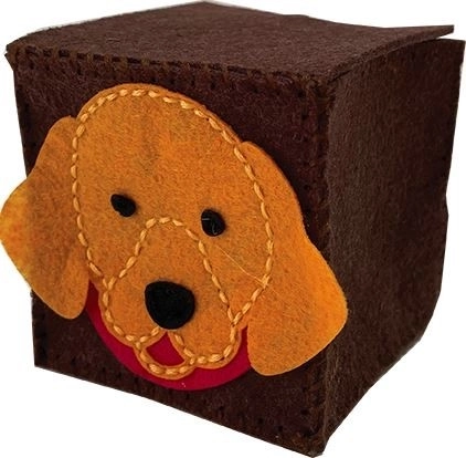 Brun filtboks hund – kreativt sykit