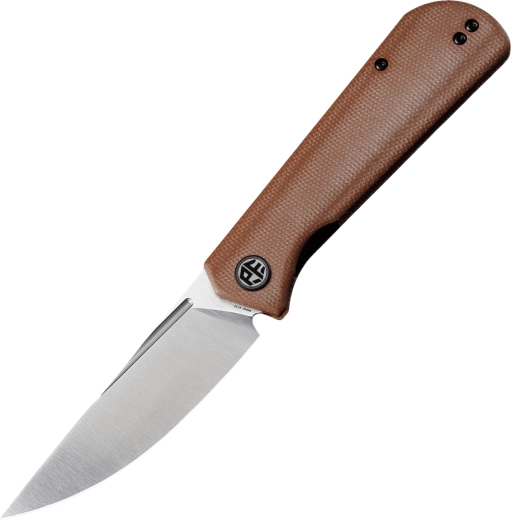 Foldekniv PETRIFIED FISH Viking, satin klinge 9,2 cm, brun micarta