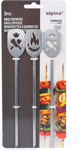 Grillspyd til kebab og kød, 3 stk.