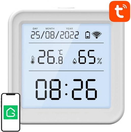 Smart temperatur- og luftfugtighedssensor Wi‑Fi GOSUND S6 med LCD‑display