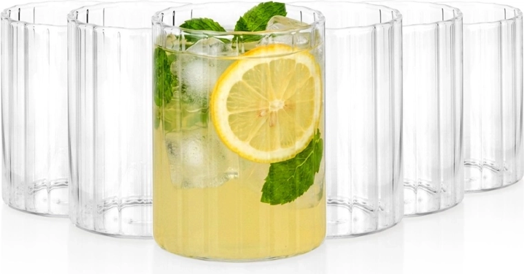 Vilde rillet glas 230 ml, 6 stk.