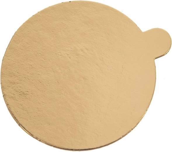 Gylden tynd kageplade til mini-kage 10 cm (rund)