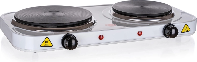 Elektrisk kogeplade med to kogeplader 1000 W / 1500 W