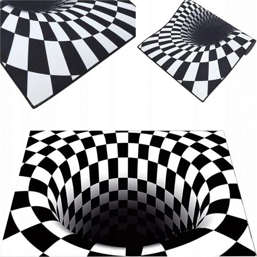 Tæppe og måtte med 3D-illusion af en hvid afgrund 50 × 80 cm