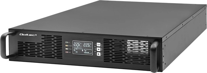 Rackmonteret UPS 2 kVA 2000 W med effektfaktor 1,0, LCD, on‑line – Qoltec