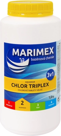 Marimex Chlor Triplex 1,6 kg – multifunktionelle tabletter til pool