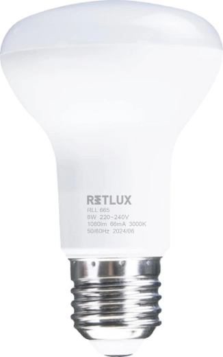 RETLLUX LED-reflektorpære R63 E27 8 W varm hvid