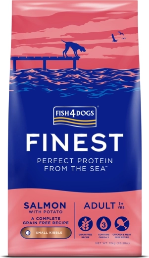 Fish4Dogs Finest laks med kartofler – tørfoder til voksne hunde i lille størrelse 12 kg