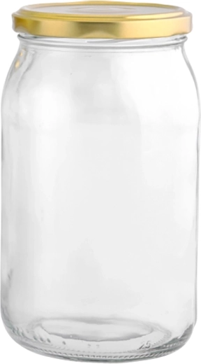 Sæt med 6 henkogningsglas Twist 900 ml med gyldne låg Ø 82