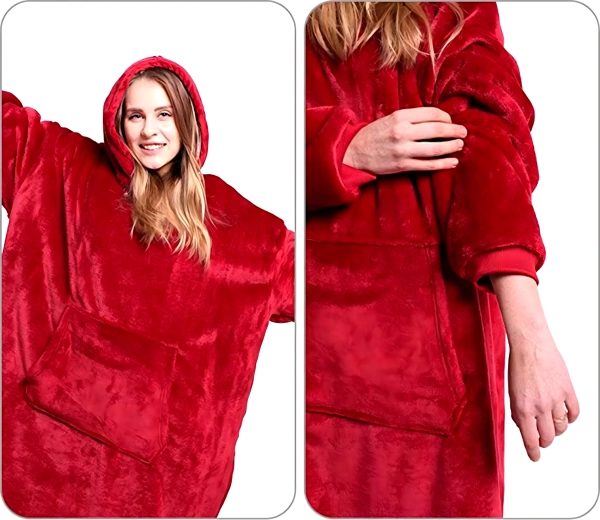 Oversize pasform med hætte og lomme