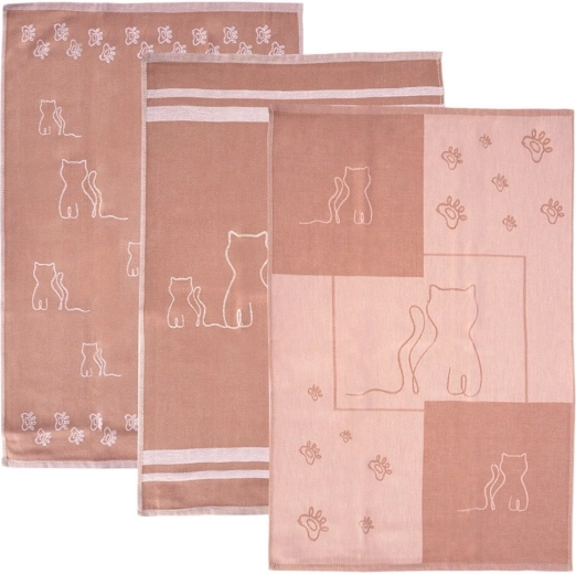 Køkkenhåndklæder i bomuld Kotek 70 × 50 cm brune - 3 stk.
