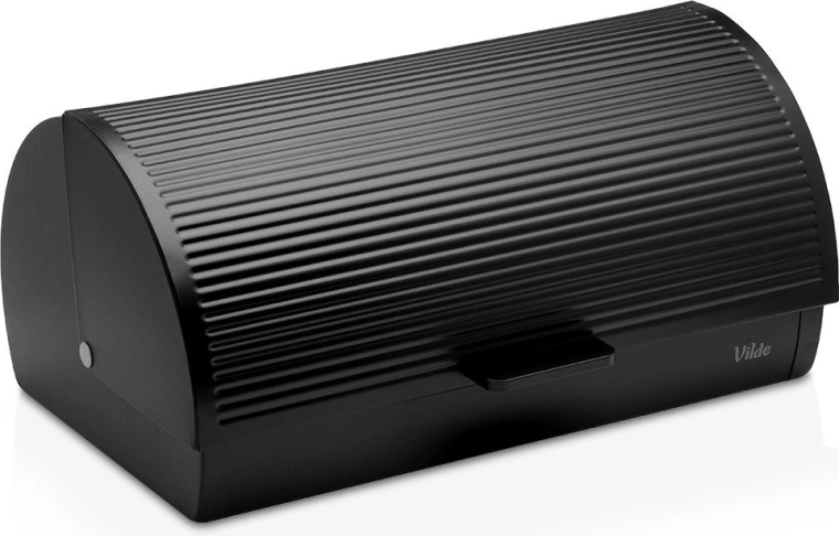 Vilde brødkasse i metal, sort, 38 × 26 × 18,5 cm