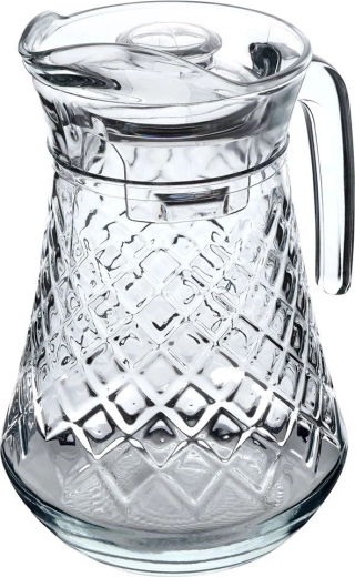 Kraftigt glas med dekorativt relief