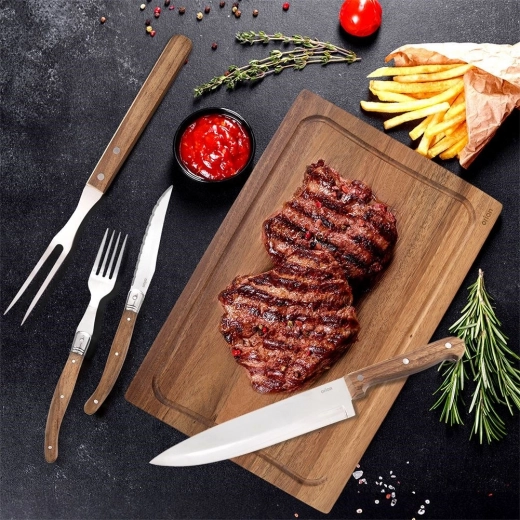 Skarpe savtakkede knive i rustfrit stål