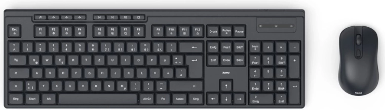 Trådløst tastatur og mus Hama WKM-200 sort