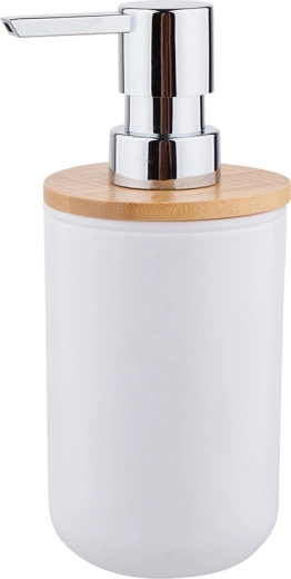 Sæbedispenser med pumpe og bambuslåg