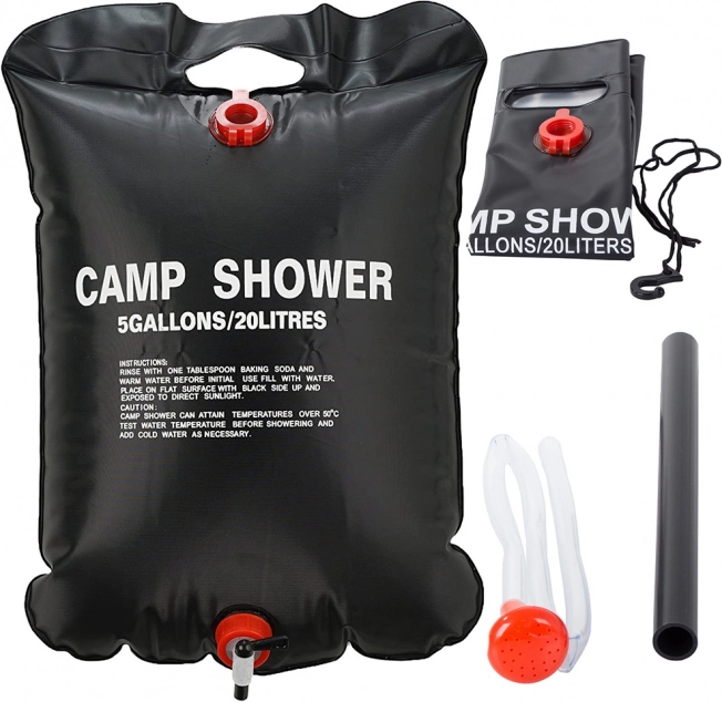 Camping-solbruser med solvarme, 20 l