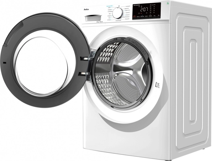 Stor frontåbning og skånsom tromle i rustfrit stål