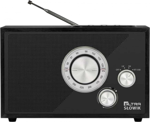 Słowik-bordradio med USB, Bluetooth og MP3-afspiller, sort