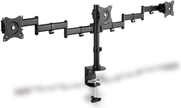 Universelt tredobbelt skærmstativ med bordmontering