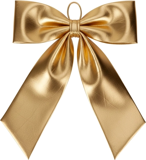 Guld dekorativ sløjfe XXL 68 × 80 cm