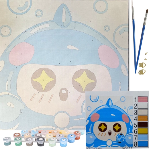 Komplet sæt inklusive pensler og farver