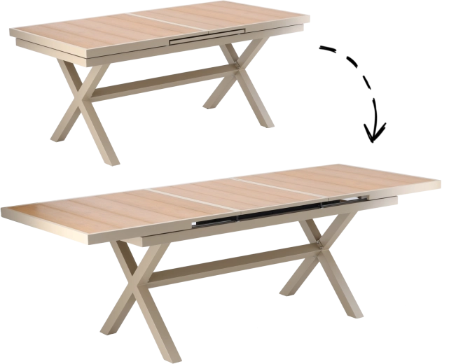 Jævn udvidelse fra 180 til 240 cm