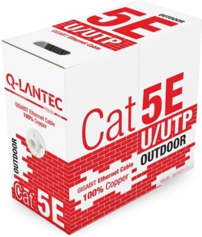 Udendørs datakabel U/UTP Cat.5e, 100% kobber, 305 m